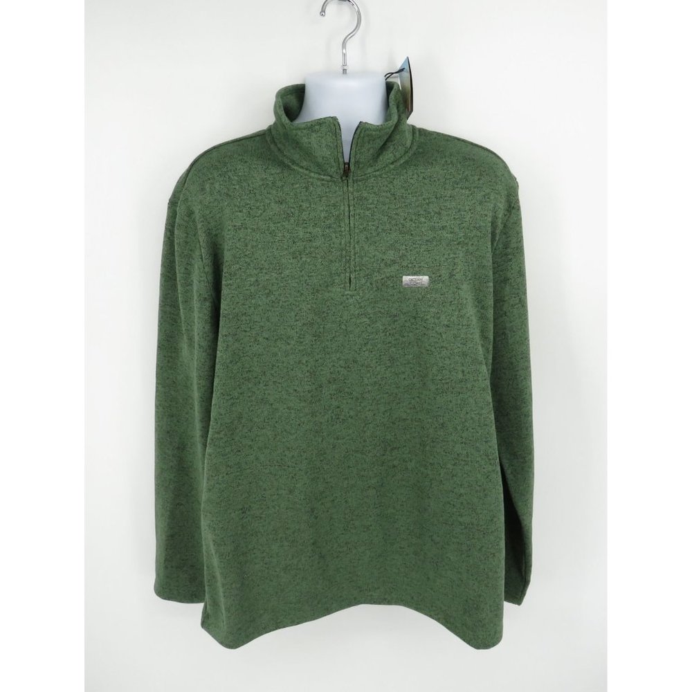 Ocean Coast Men's Big & Tall LT Orbit Green Quarter Zip Fleece Pullover NWT $64